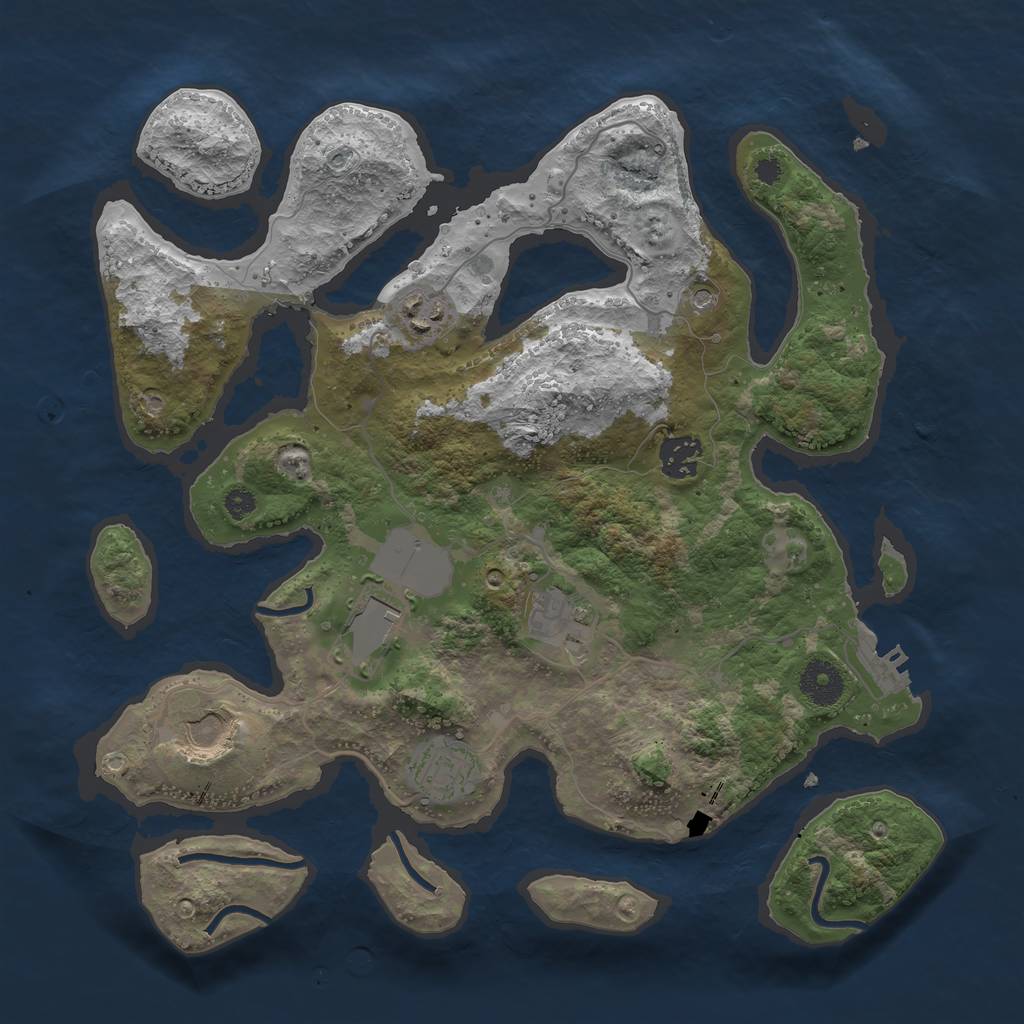 Rust Map: Procedural Map, Size: 3500, Seed: 2213, 10 Monuments