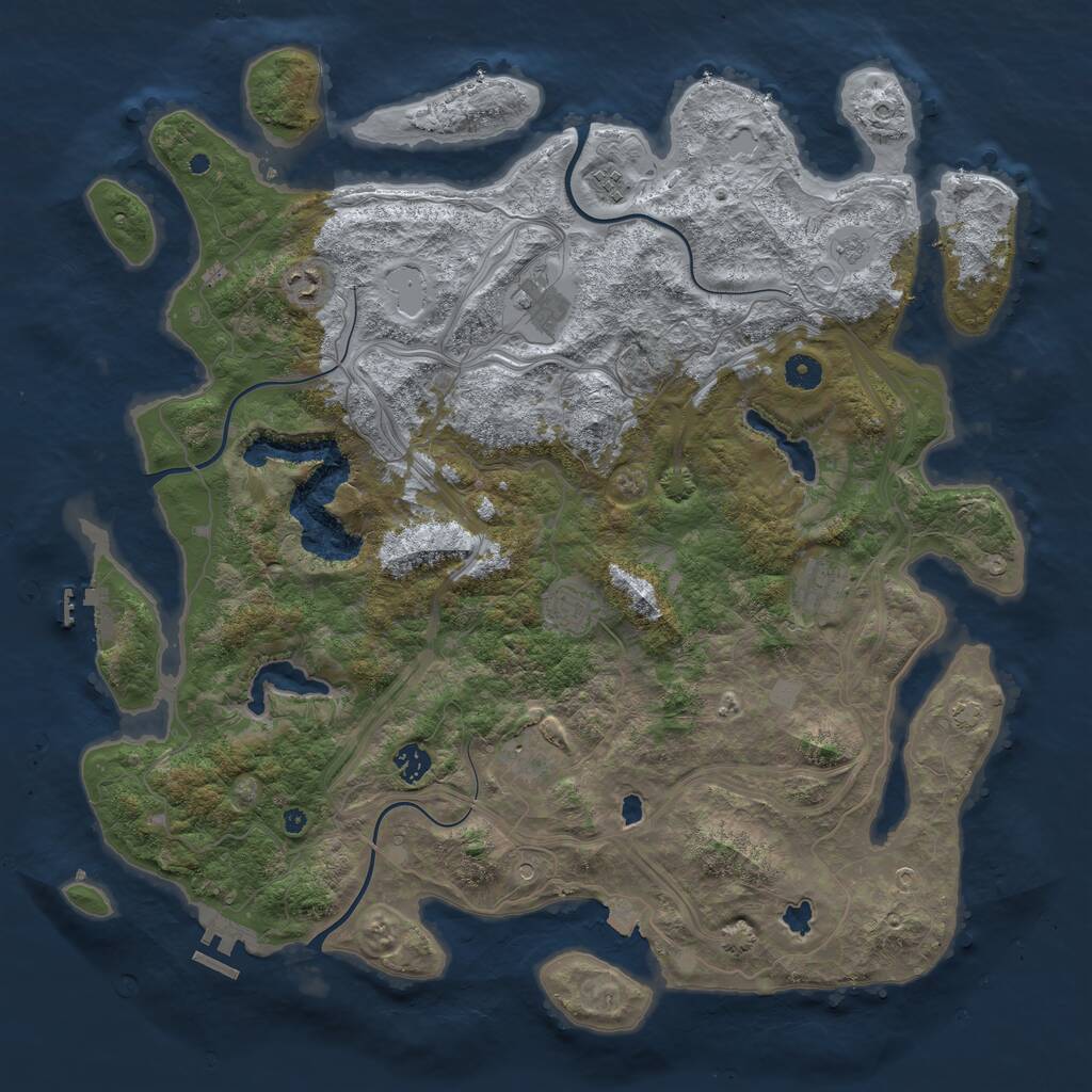 Rust Map: Procedural Map, Size: 4500, Seed: 92447679, 13 Monuments