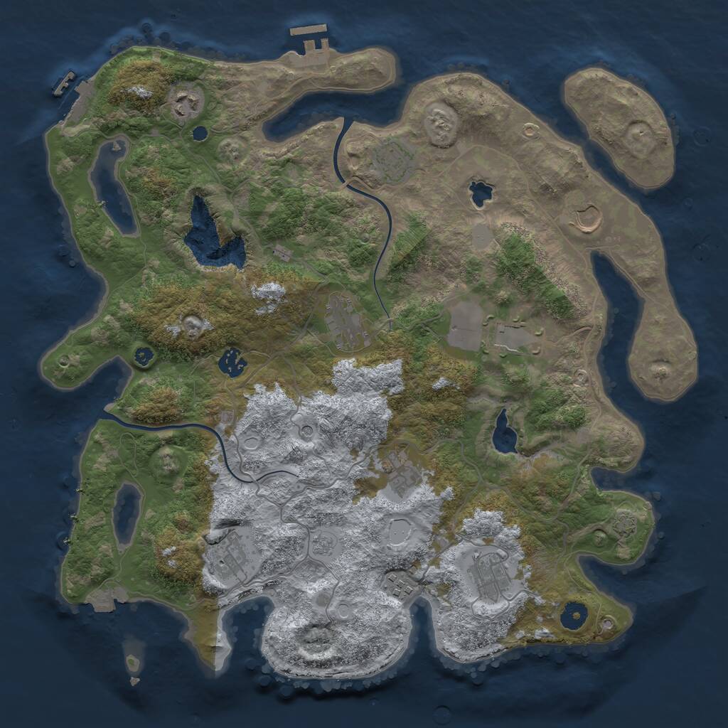 Rust Map: Procedural Map, Size: 4000, Seed: 20978268, 16 Monuments