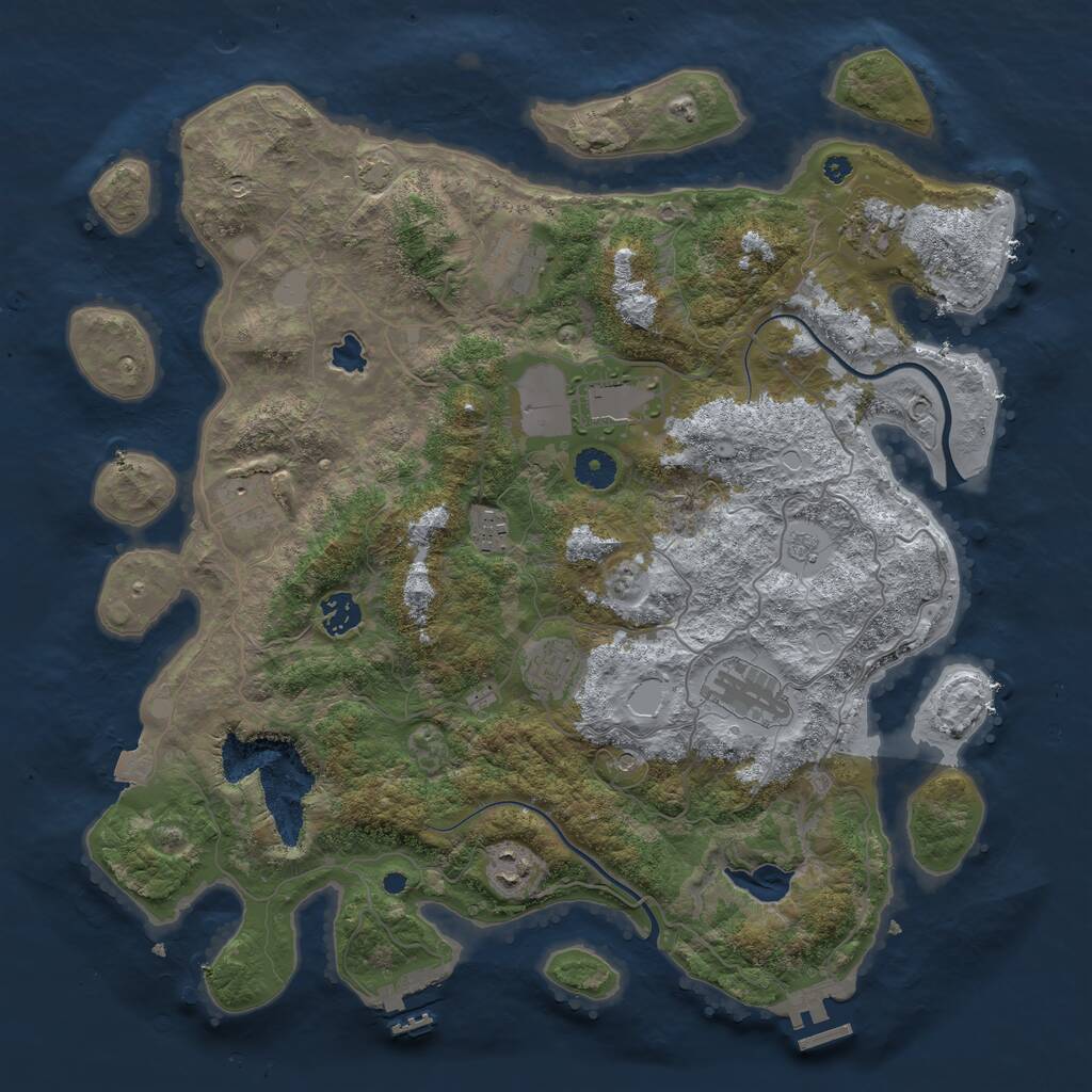 Rust Map: Procedural Map, Size: 4000, Seed: 1860261521, 15 Monuments