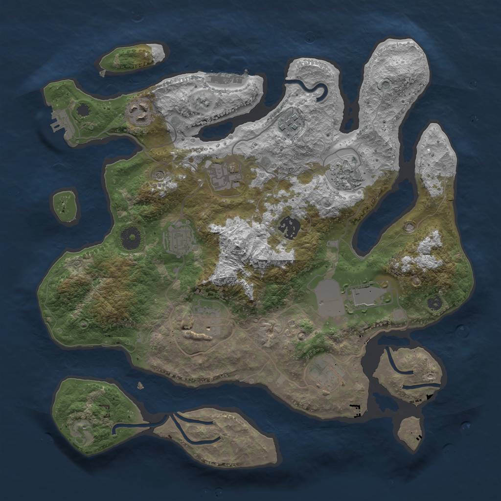 Rust Map: Procedural Map, Size: 3500, Seed: 534537, 14 Monuments