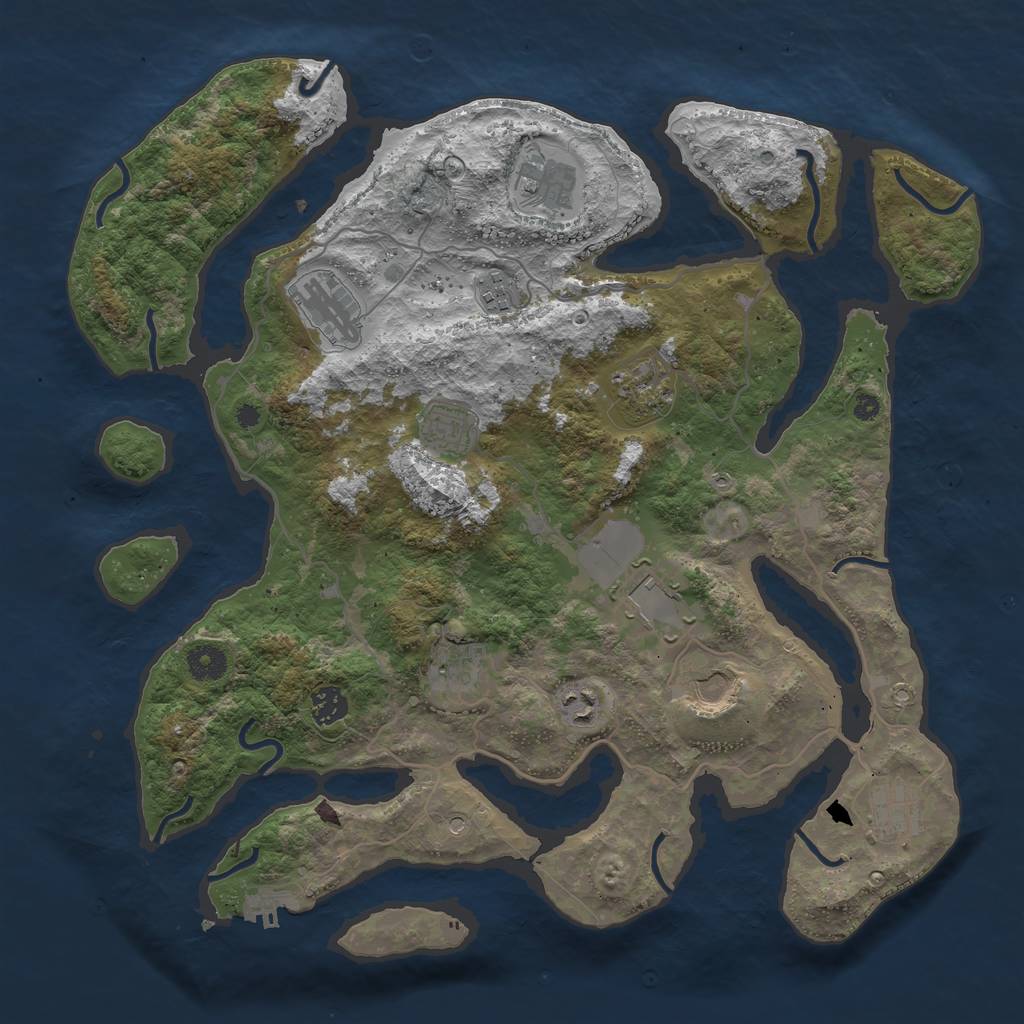 Rust Map: Procedural Map, Size: 4000, Seed: 1063, 15 Monuments