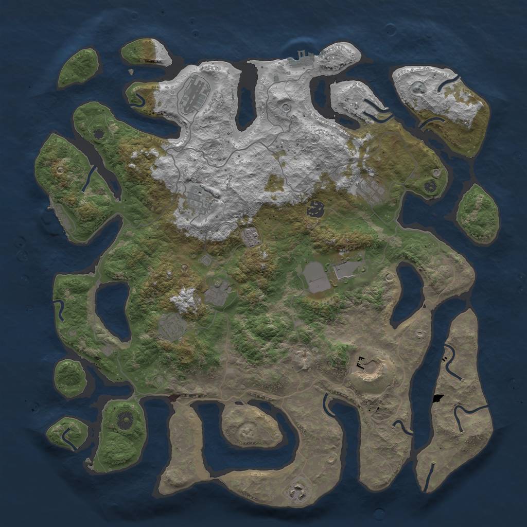 Rust Map: Procedural Map, Size: 4500, Seed: 610858644, 15 Monuments