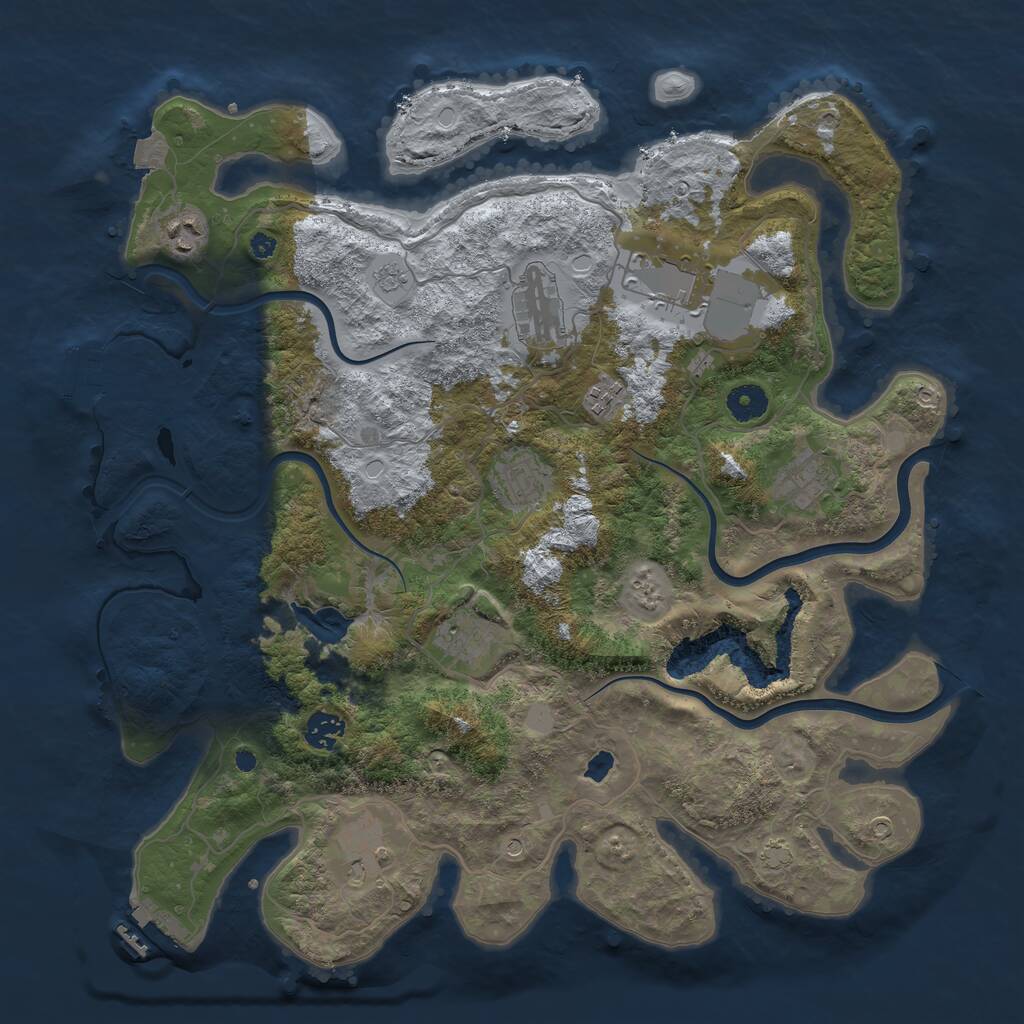 Rust Map: Procedural Map, Size: 4000, Seed: 1855309790, 15 Monuments