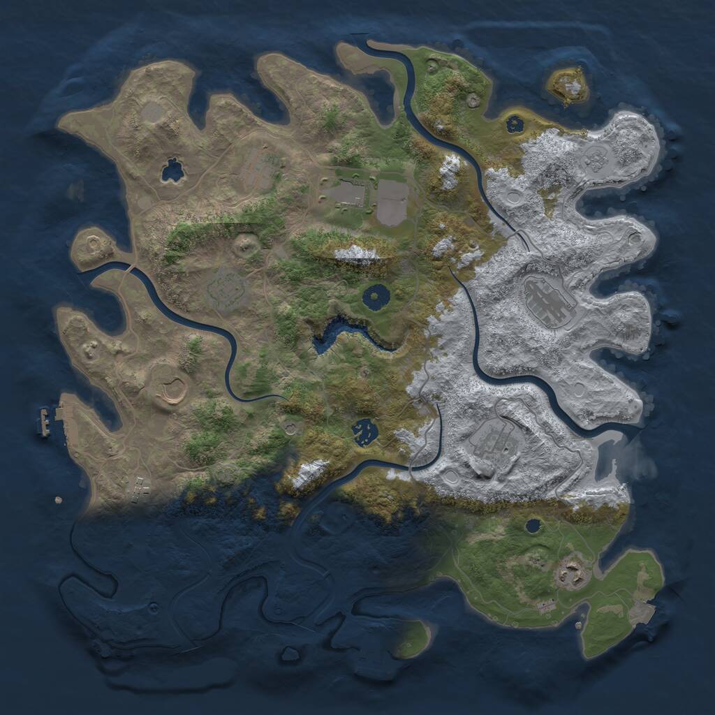 Rust Map: Procedural Map, Size: 4100, Seed: 323202, 15 Monuments