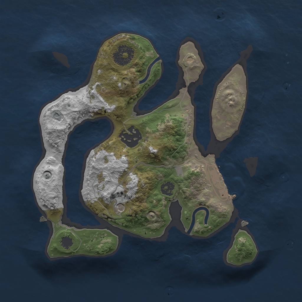 Rust Map: Procedural Map, Size: 2200, Seed: 256, 5 Monuments