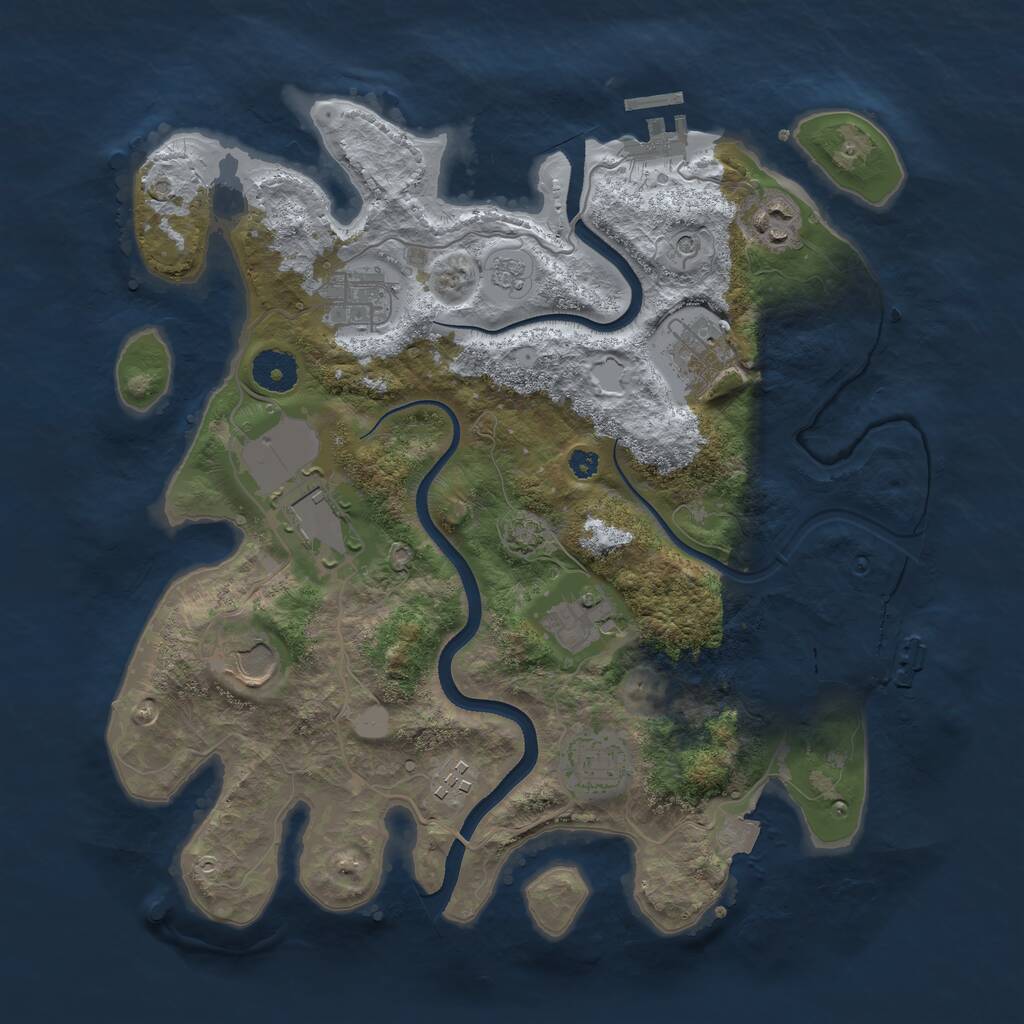 Rust Map: Procedural Map, Size: 3500, Seed: 147564, 14 Monuments