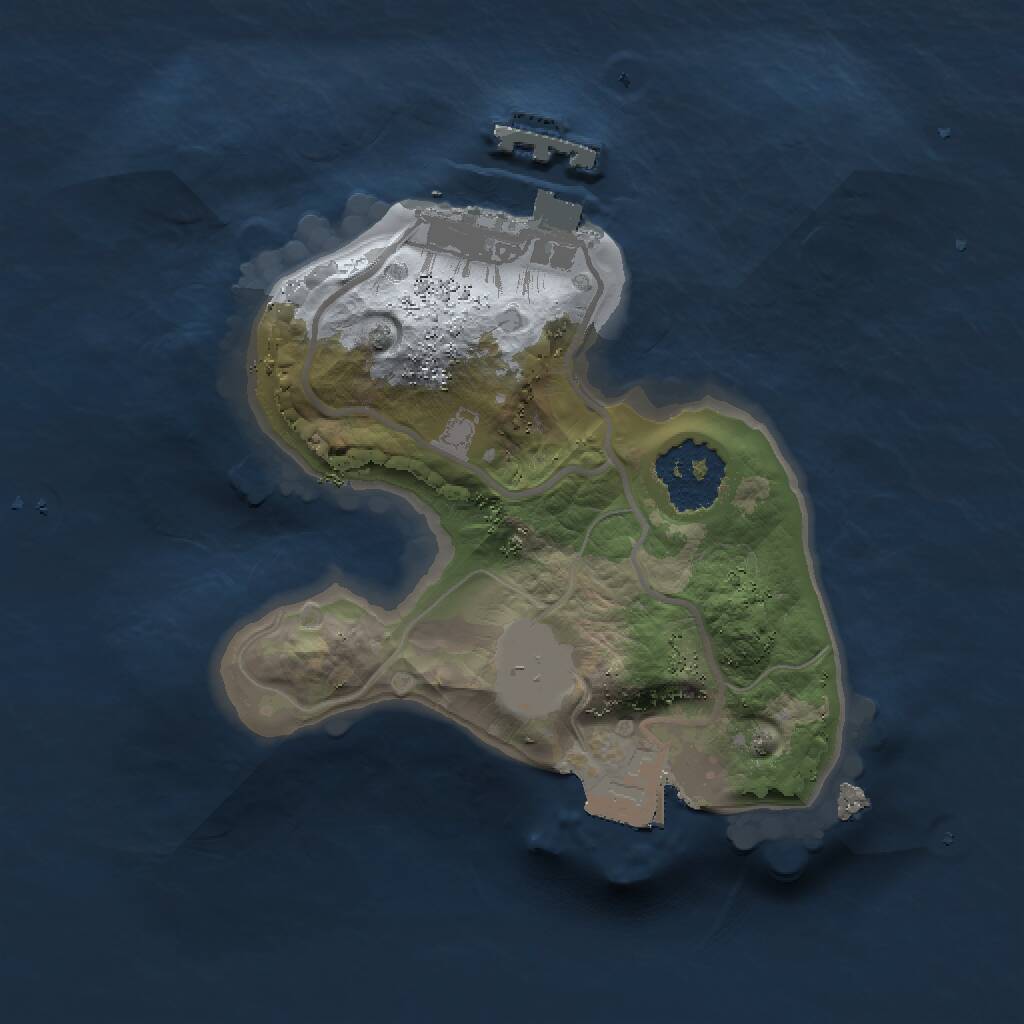 Rust Map: Procedural Map, Size: 1500, Seed: 624, 2 Monuments