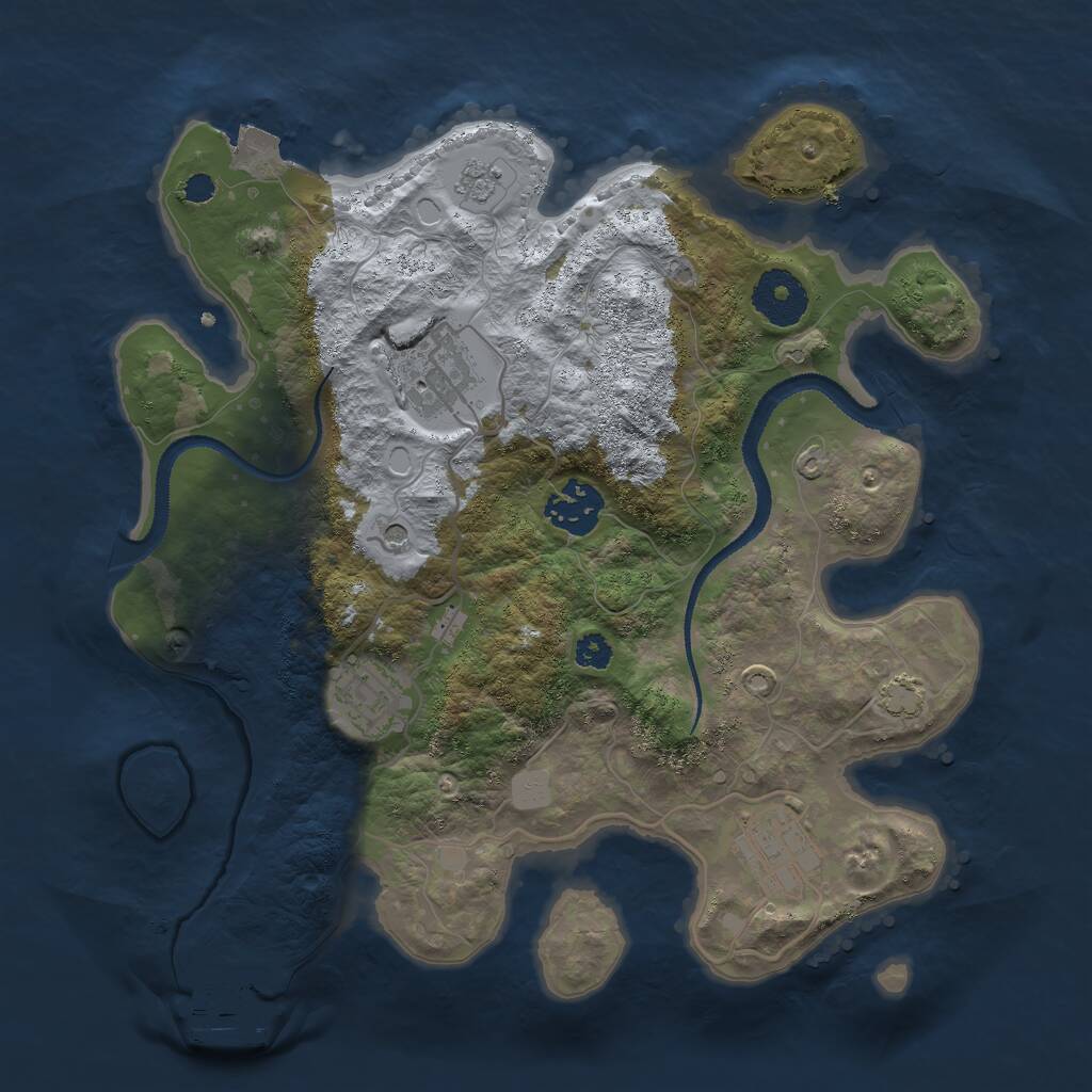 Rust Map: Procedural Map, Size: 3000, Seed: 1502974881, 9 Monuments