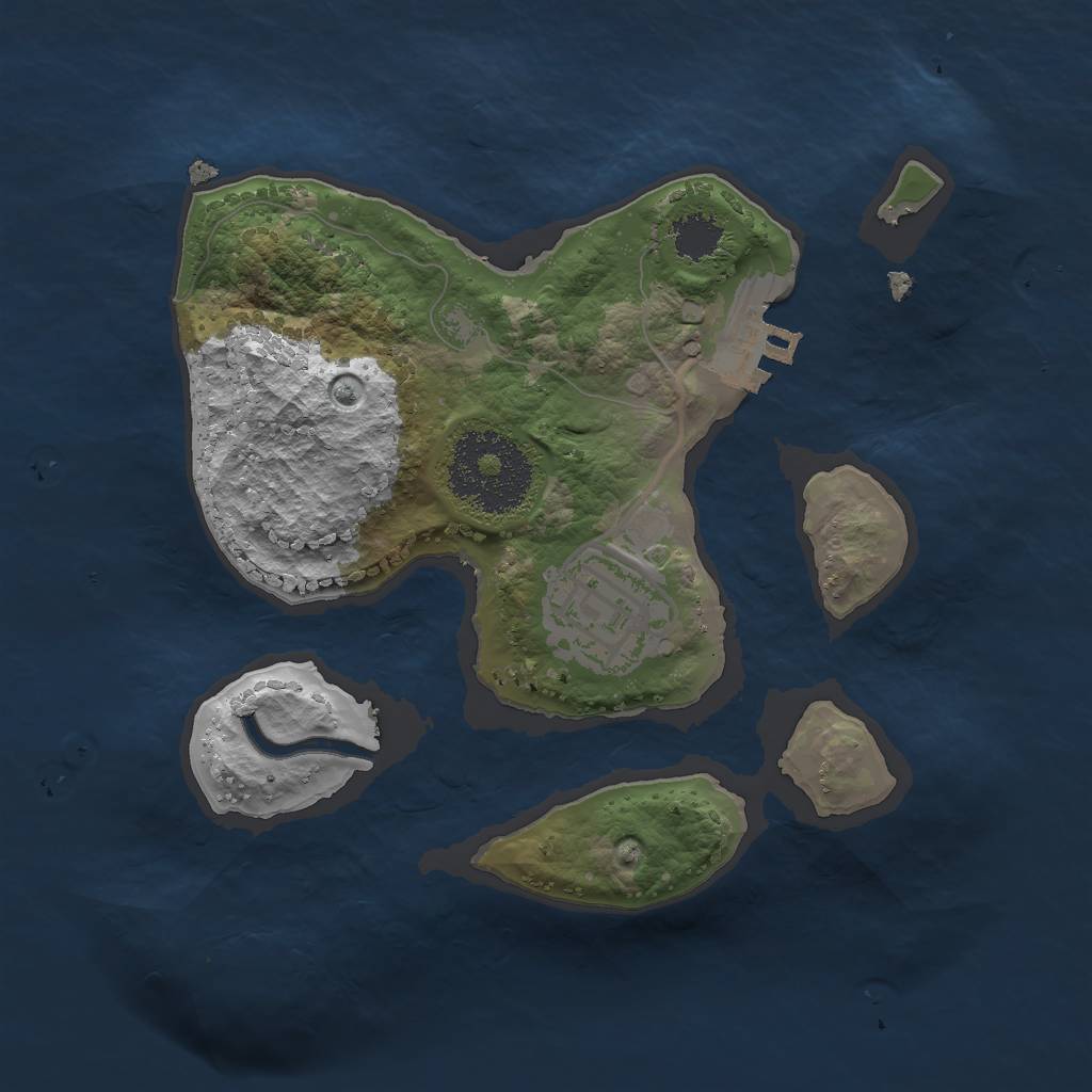 Rust Map: Procedural Map, Size: 2000, Seed: 165795236, 4 Monuments