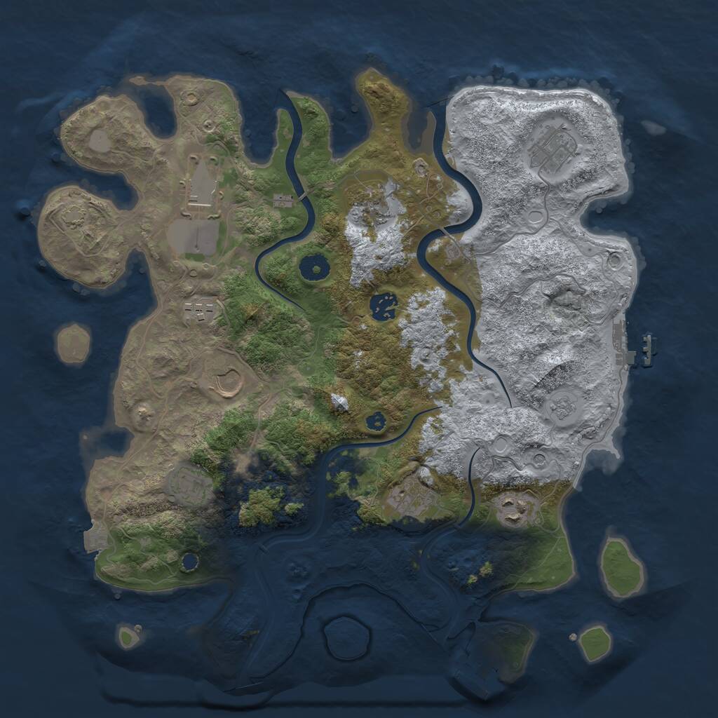 Rust Map: Procedural Map, Size: 3750, Seed: 1619184397, 15 Monuments