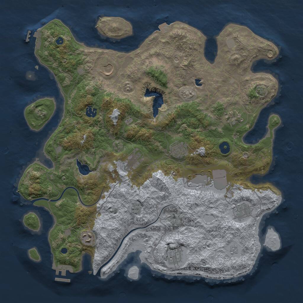 Rust Map: Procedural Map, Size: 4000, Seed: 959204, 16 Monuments