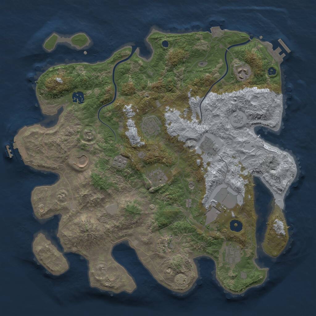 Rust Map: Procedural Map, Size: 3800, Seed: 1591730249, 16 Monuments