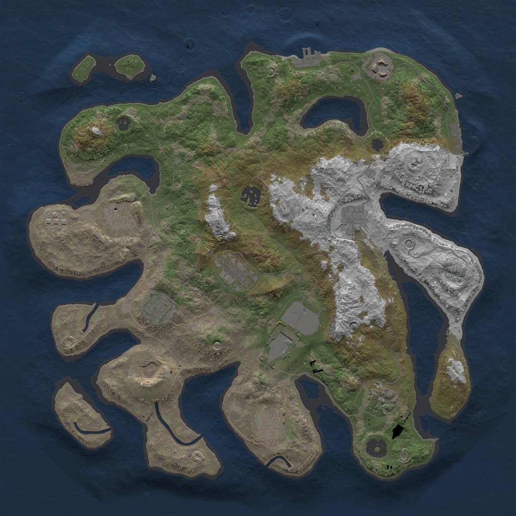 Rust Map: Procedural Map, Size: 3800, Seed: 1591730249, 16 Monuments