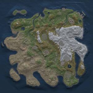 Thumbnail Rust Map: Procedural Map, Size: 3800, Seed: 1591730249, 16 Monuments