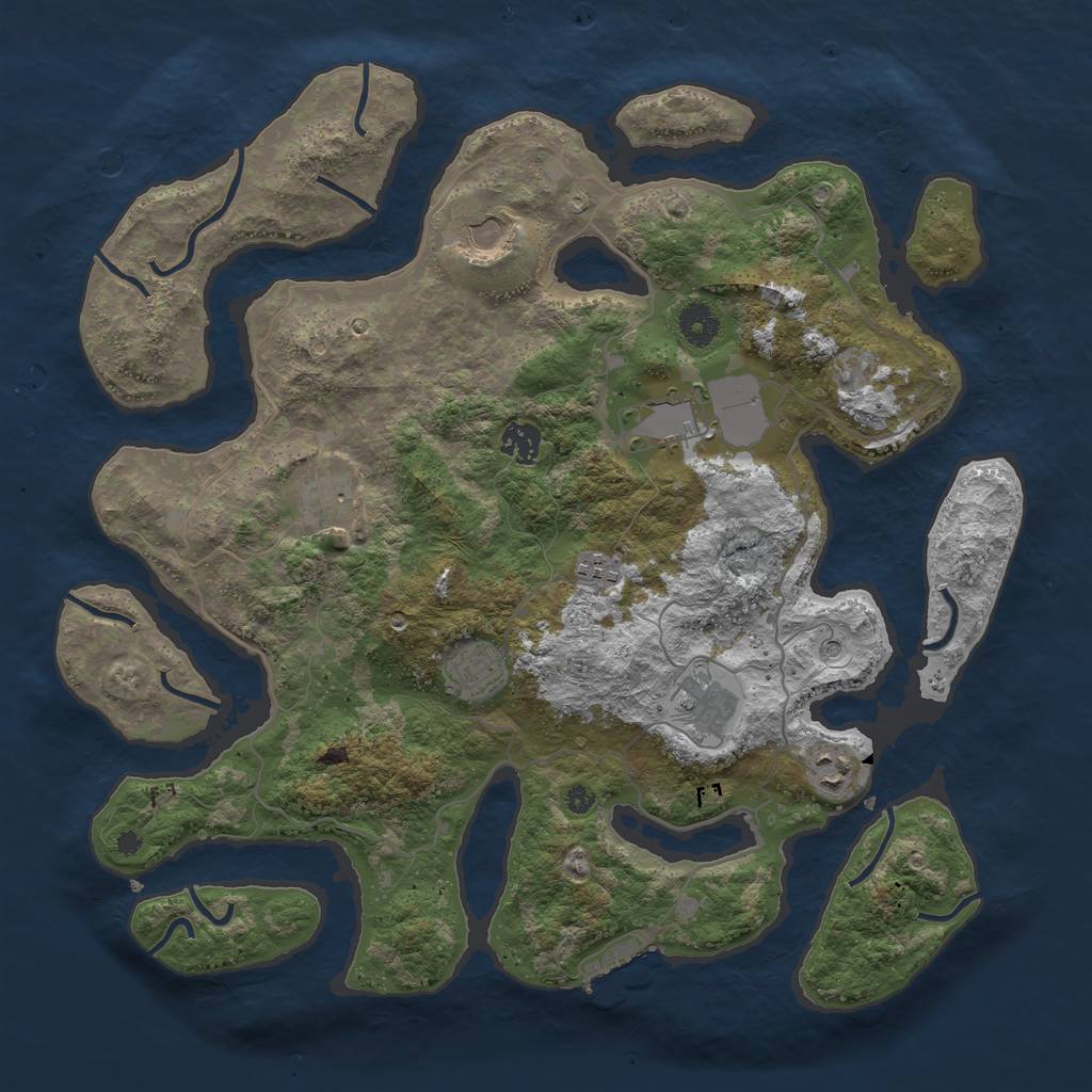 Rust Map: Procedural Map, Size: 4000, Seed: 459568, 12 Monuments