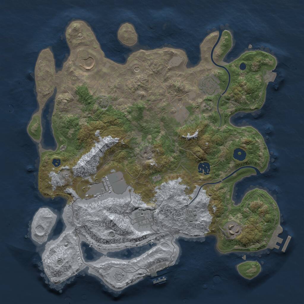 Rust Map: Procedural Map, Size: 3600, Seed: 850, 14 Monuments