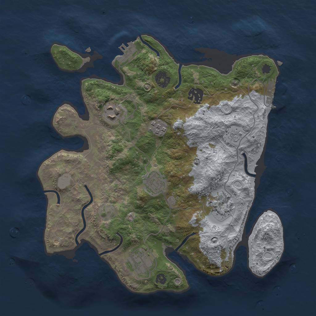 Rust Map: Procedural Map, Size: 3000, Seed: 800, 12 Monuments