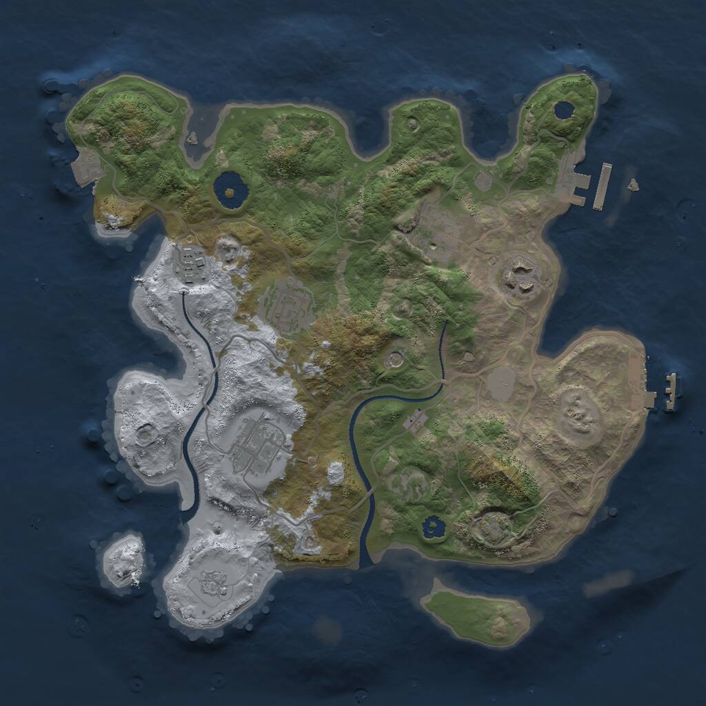 Rust Map: Procedural Map, Size: 3000, Seed: 1778288114, 11 Monuments