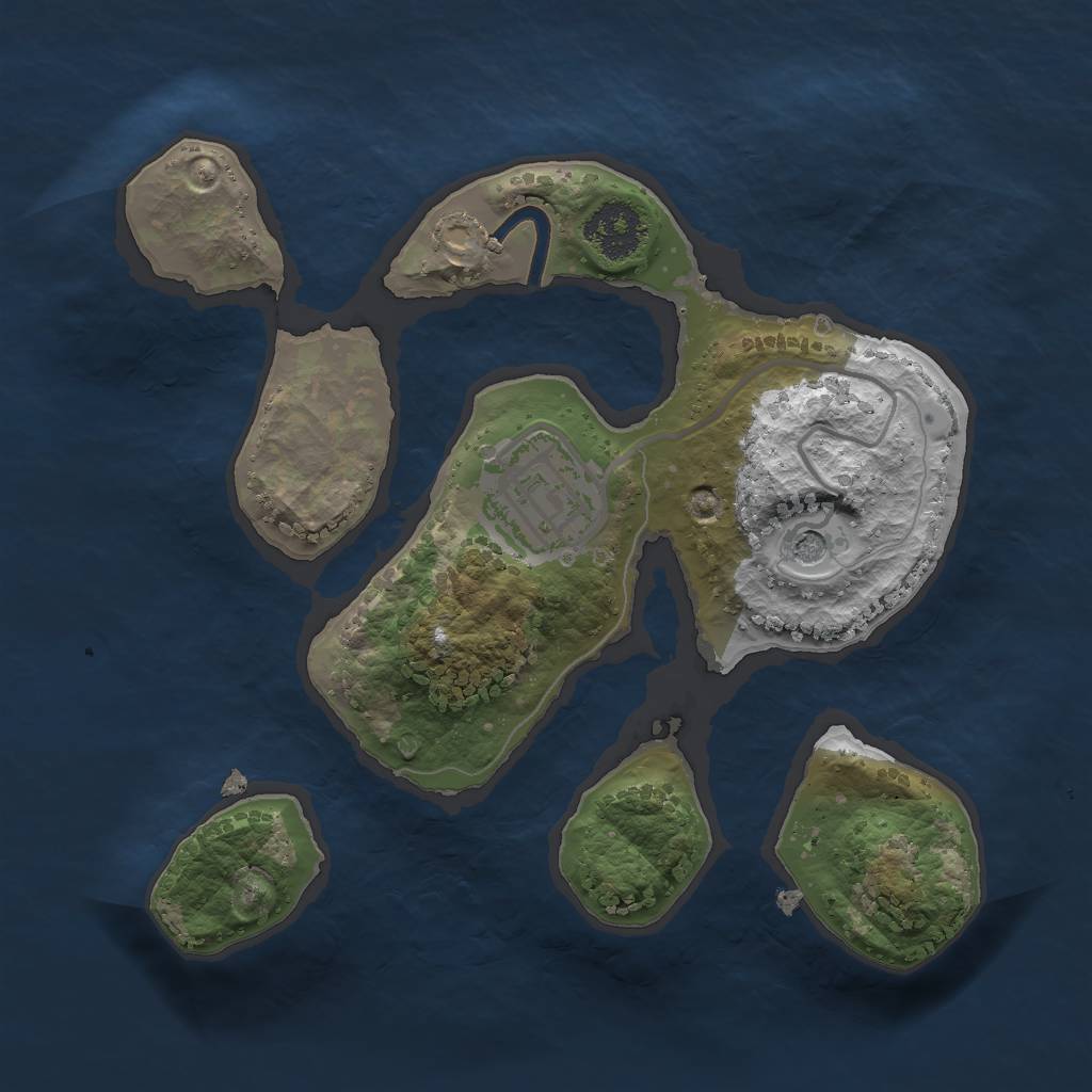 Rust Map: Procedural Map, Size: 2000, Seed: 4827596, 4 Monuments