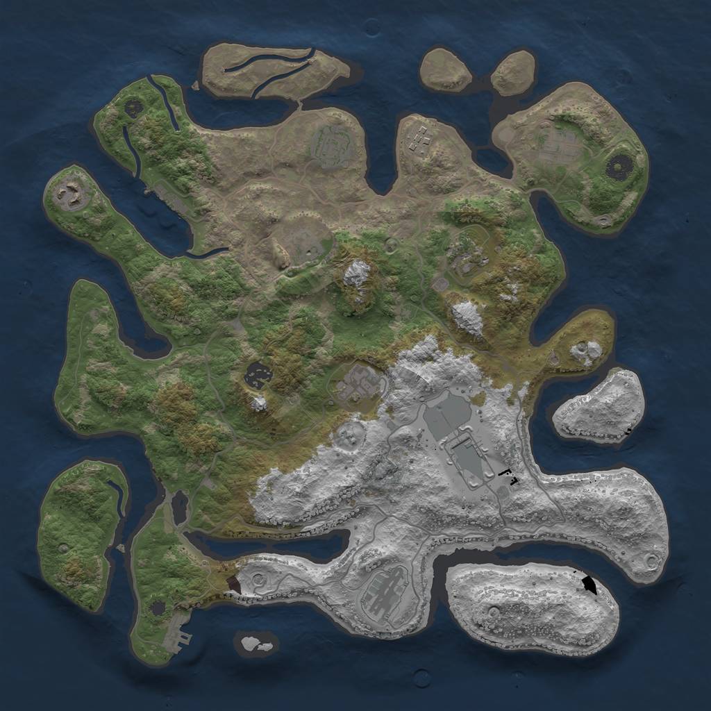 Rust Map: Procedural Map, Size: 4000, Seed: 167948770, 15 Monuments