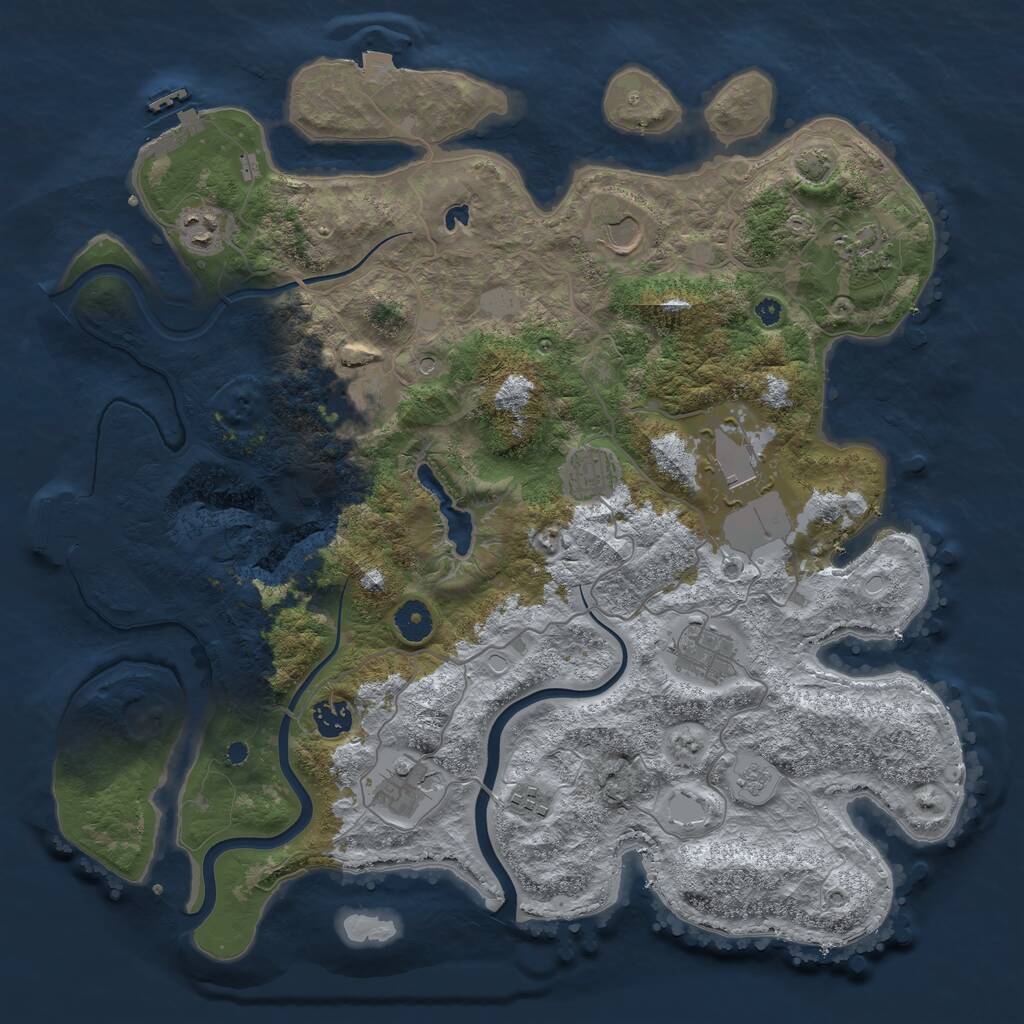 Rust Map: Procedural Map, Size: 4000, Seed: 167948770, 16 Monuments