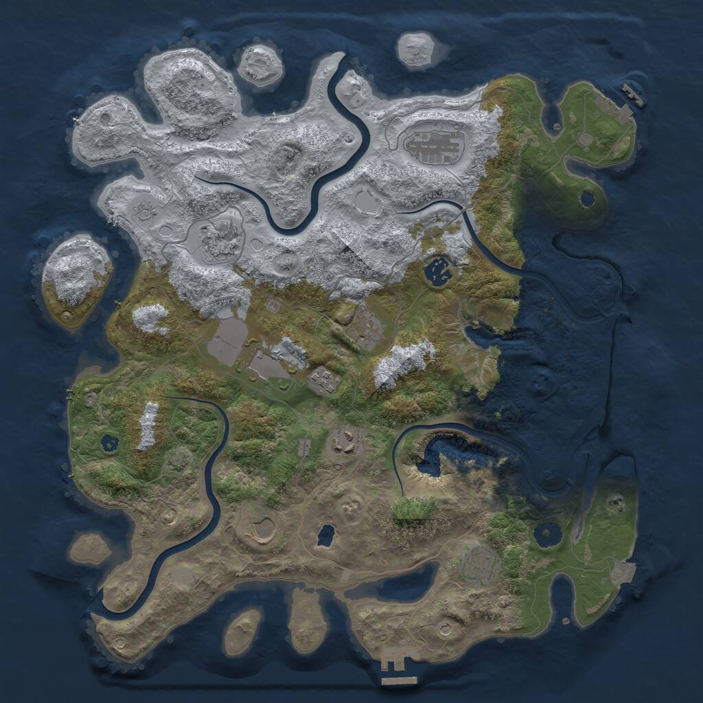 Rust Map: Procedural Map, Size: 4000, Seed: 203219, 15 Monuments