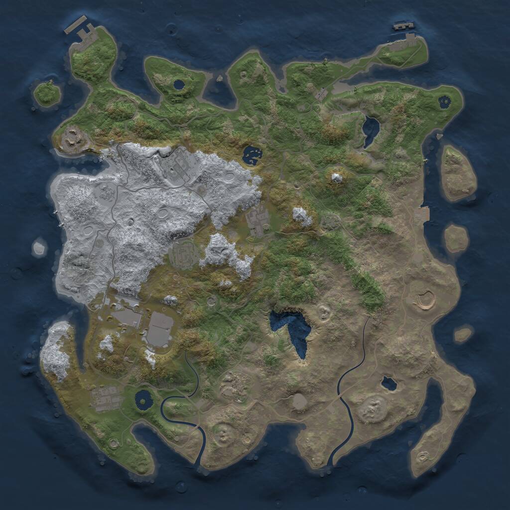 Rust Map: Procedural Map, Size: 4000, Seed: 768911, 15 Monuments