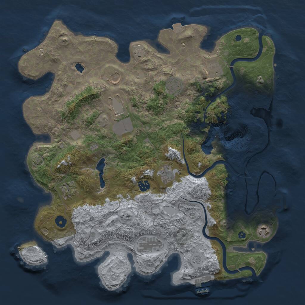 Rust Map: Procedural Map, Size: 4000, Seed: 2015915230, 16 Monuments