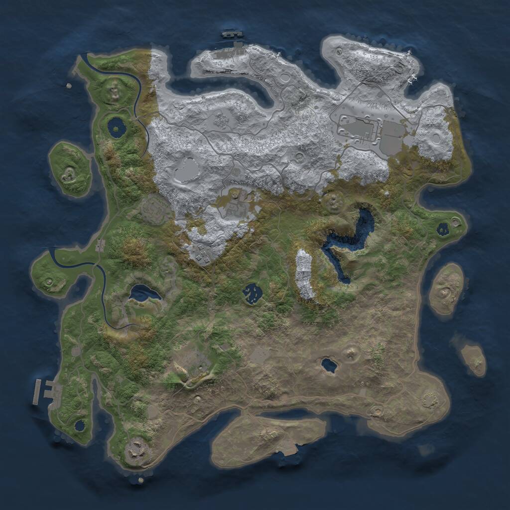 Rust Map: Procedural Map, Size: 4000, Seed: 320289, 13 Monuments