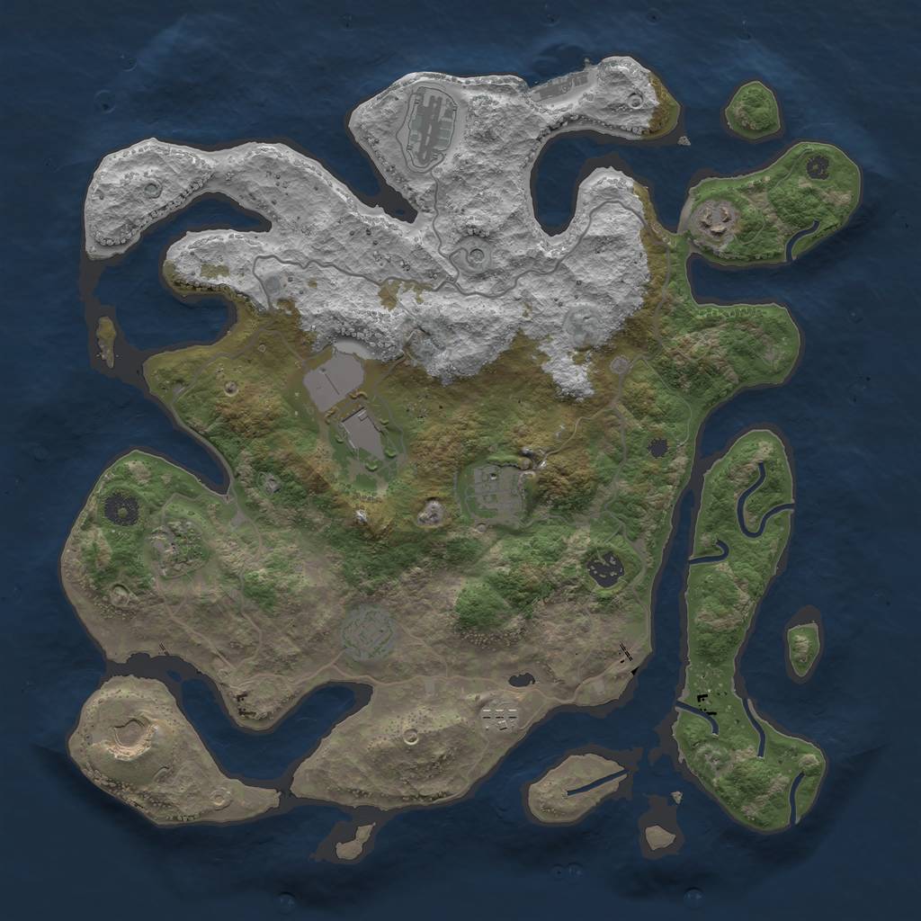 Rust Map: Procedural Map, Size: 4000, Seed: 473280, 13 Monuments