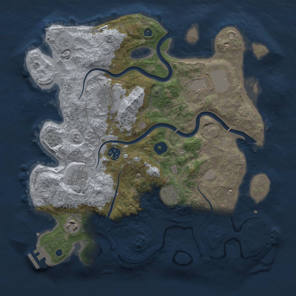 Rust Map: Procedural Map, Size: 3500, Seed: 1318861378, 13 Monuments