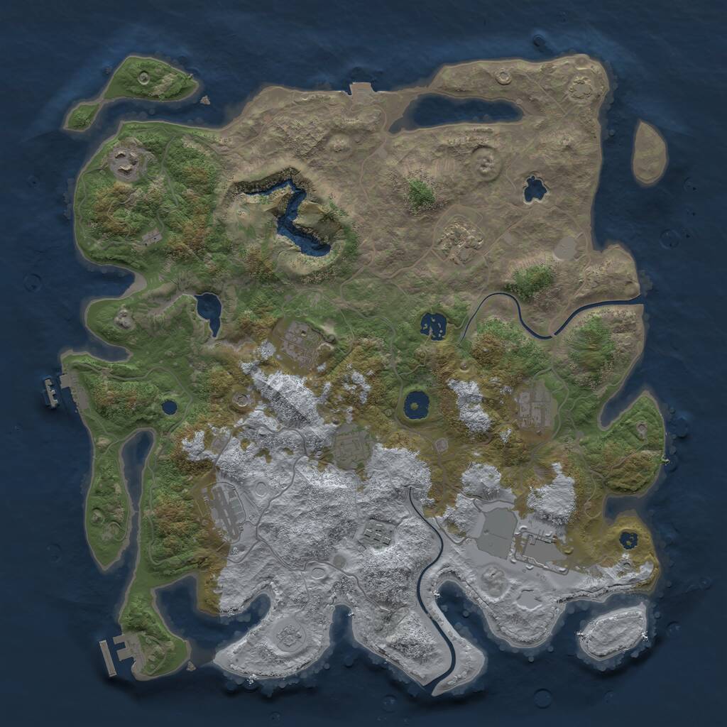 Rust Map: Procedural Map, Size: 4000, Seed: 947240, 15 Monuments