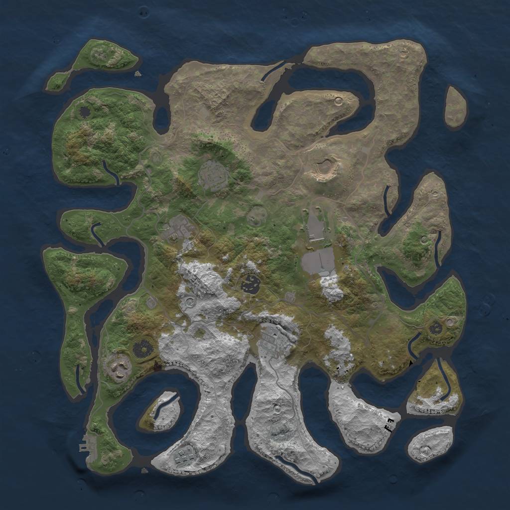 Rust Map: Procedural Map, Size: 4000, Seed: 947240, 12 Monuments