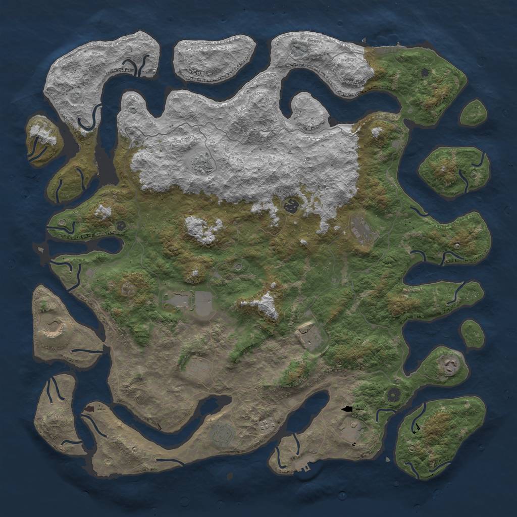 Rust Map: Procedural Map, Size: 5500, Seed: 11, 16 Monuments