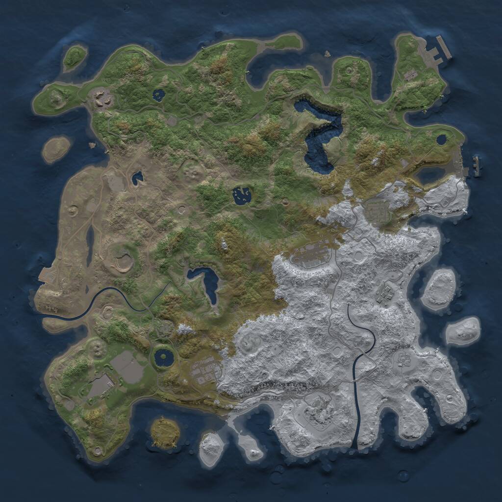 Rust Map: Procedural Map, Size: 4000, Seed: 78845, 15 Monuments