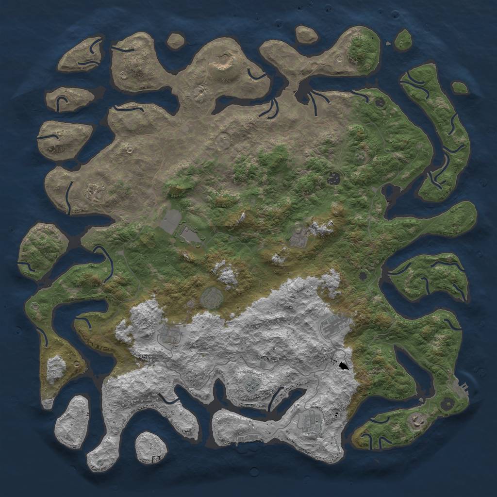 Rust Map: Procedural Map, Size: 5500, Seed: 2033727510, 16 Monuments