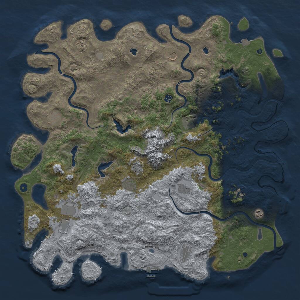 Rust Map: Procedural Map, Size: 5500, Seed: 2033727510, 17 Monuments