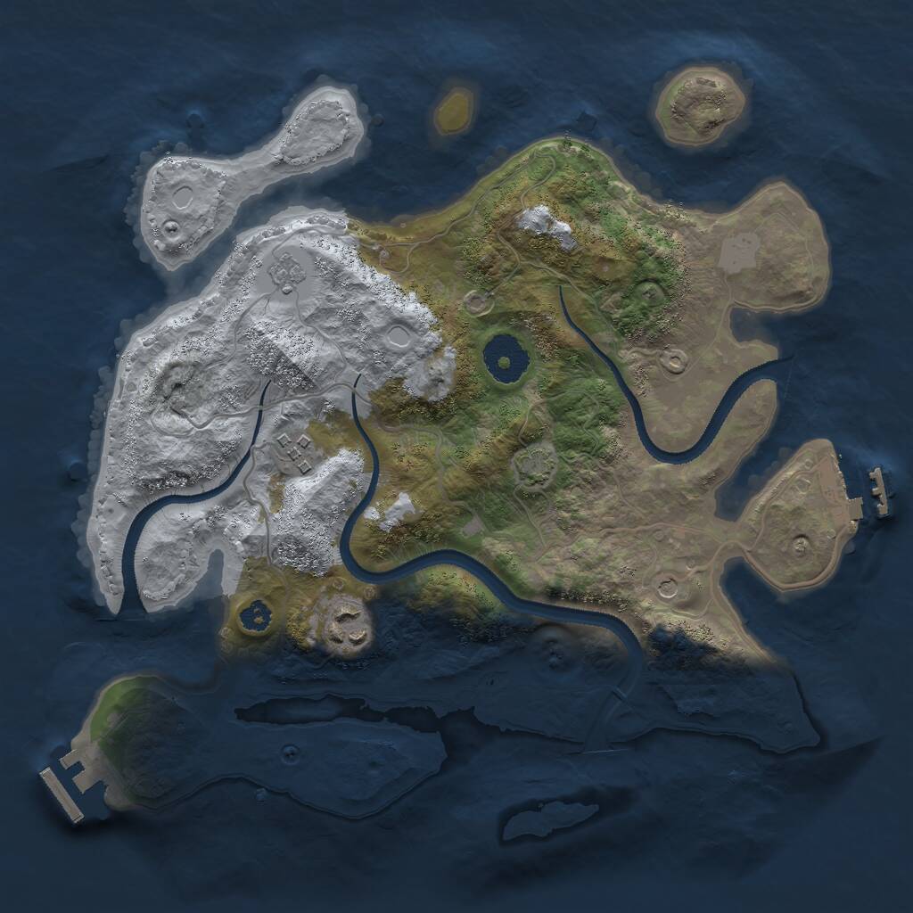 Rust Map: Procedural Map, Size: 3000, Seed: 362462465, 8 Monuments