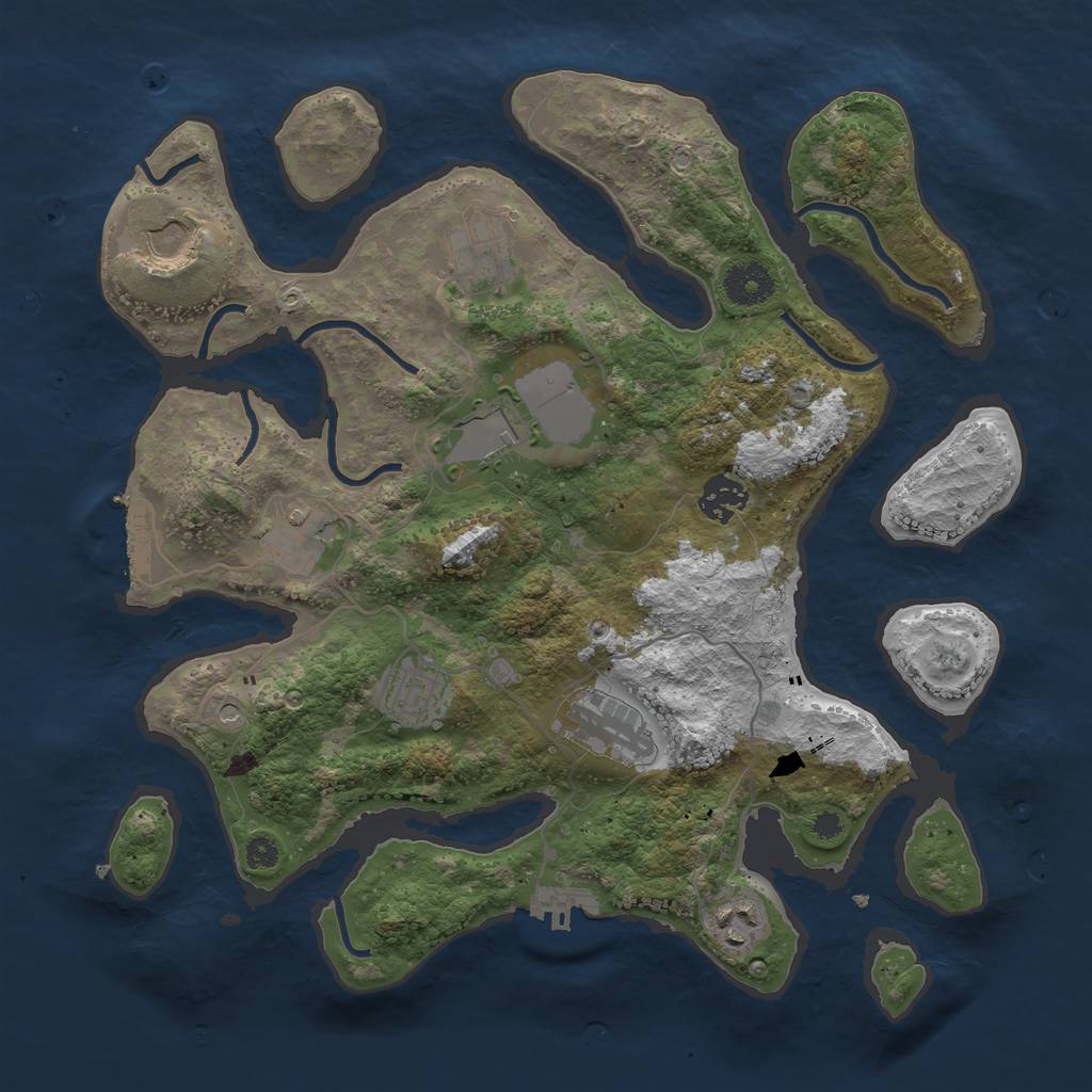Rust Map: Procedural Map, Size: 3500, Seed: 56106, 13 Monuments