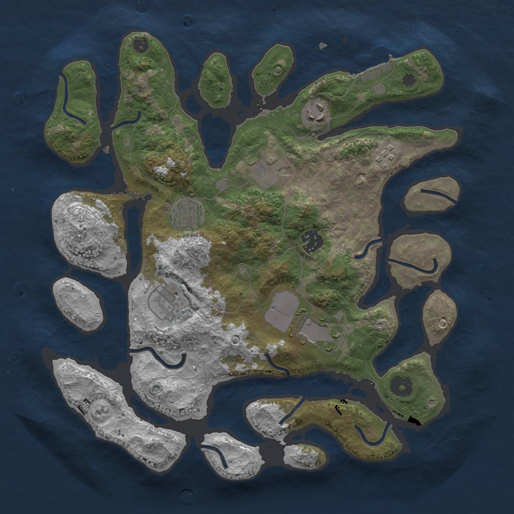 Rust Map: Procedural Map, Size: 3500, Seed: 978920467, 10 Monuments