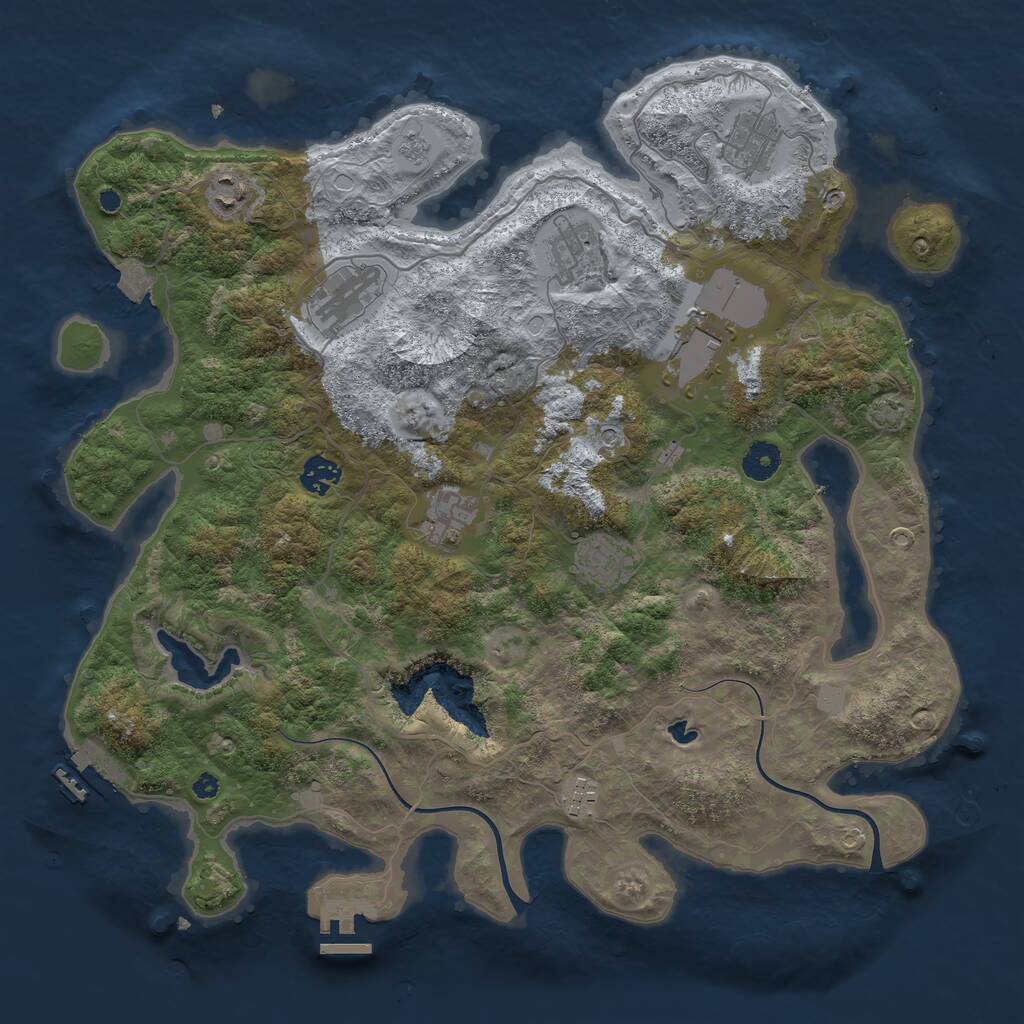 Rust Map: Procedural Map, Size: 4000, Seed: 157516, 15 Monuments