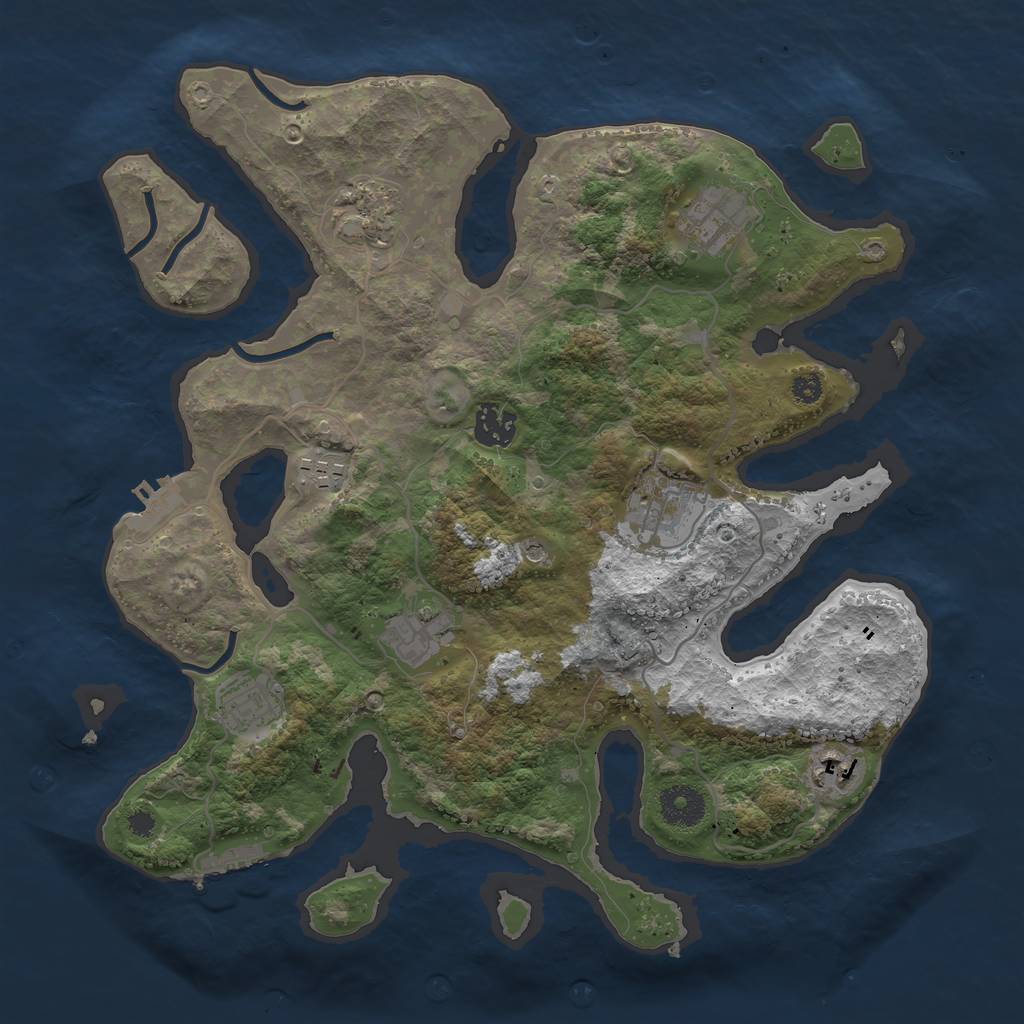 Rust Map: Procedural Map, Size: 3495, Seed: 1381825401, 13 Monuments