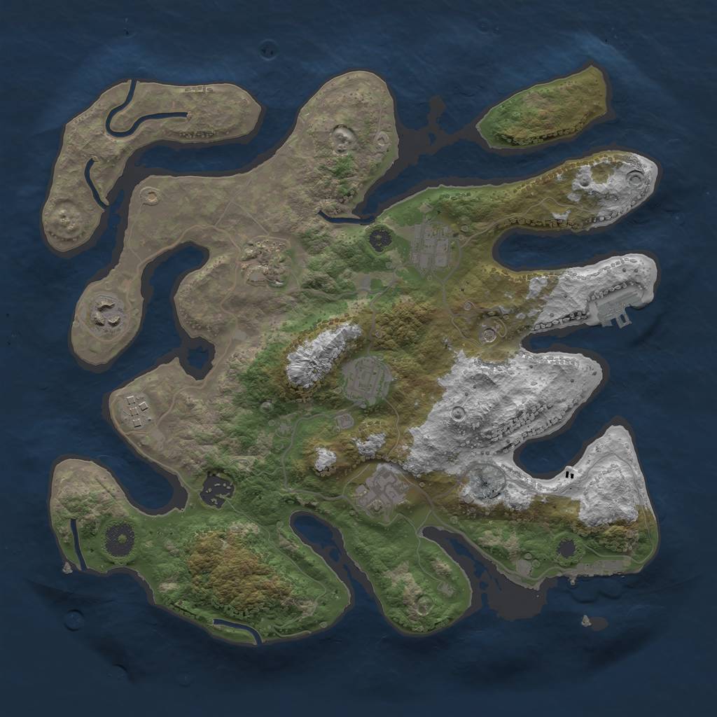 Rust Map: Procedural Map, Size: 3400, Seed: 50500, 12 Monuments