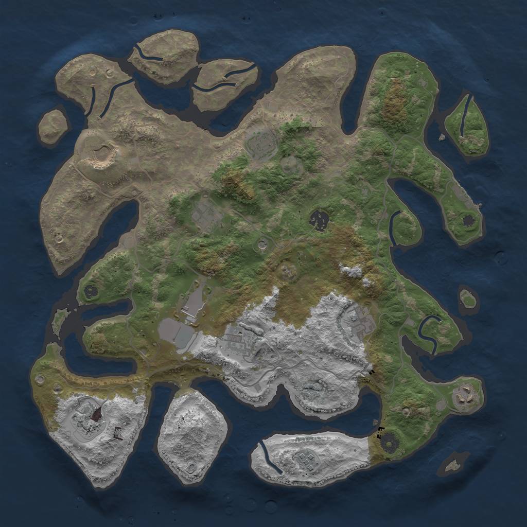 Rust Map: Procedural Map, Size: 4000, Seed: 1537721041, 14 Monuments