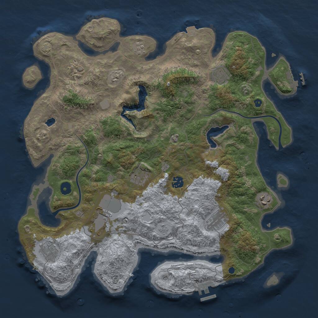 Rust Map: Procedural Map, Size: 4000, Seed: 1537721041, 15 Monuments