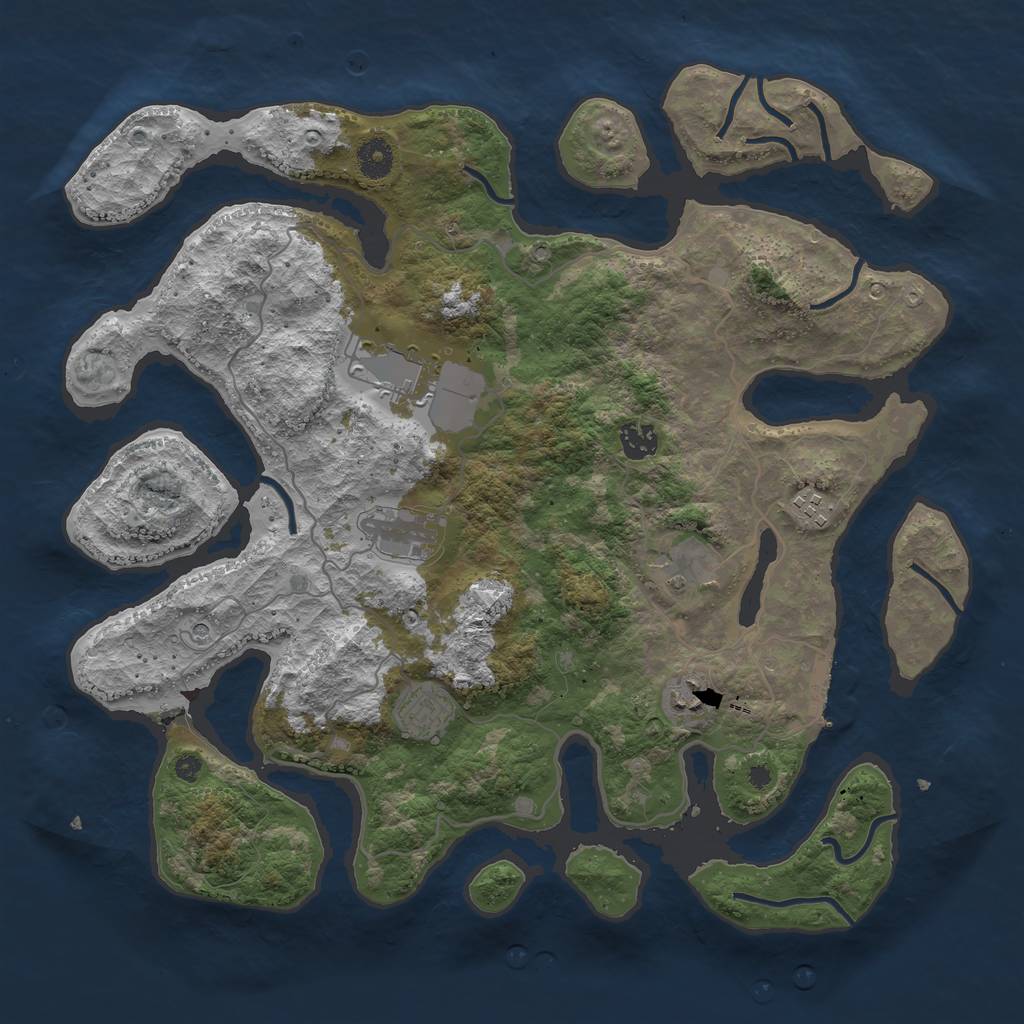 Rust Map: Procedural Map, Size: 4000, Seed: 792402704, 11 Monuments