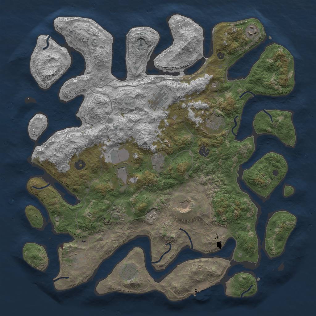 Rust Map: Procedural Map, Size: 4500, Seed: 323, 15 Monuments