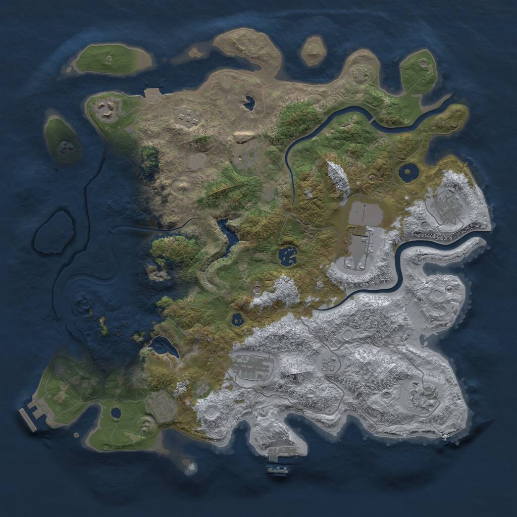 Rust Map: Procedural Map, Size: 4000, Seed: 716901870, 15 Monuments