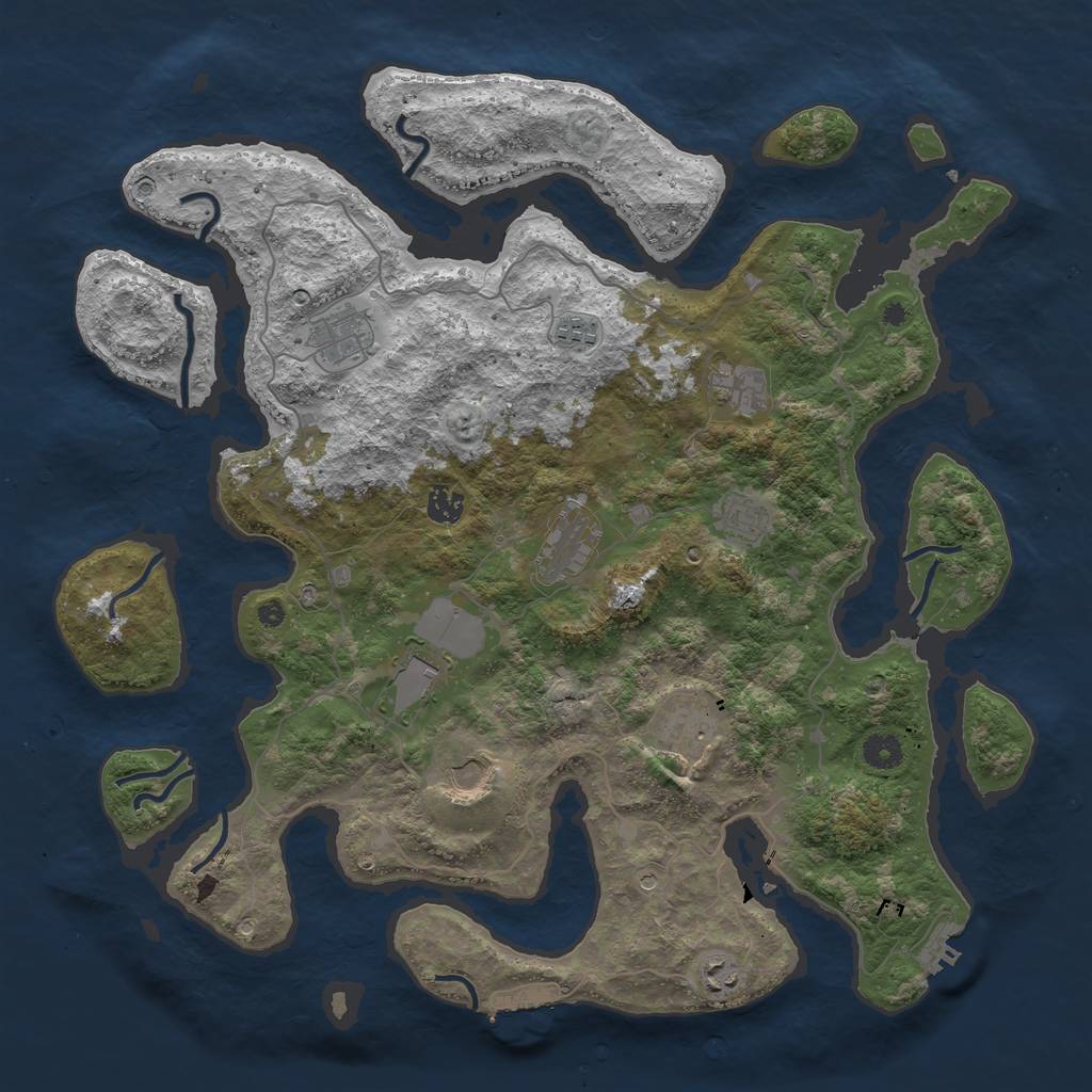 Rust Map: Procedural Map, Size: 4300, Seed: 7145, 15 Monuments